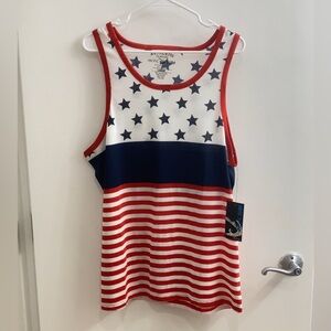 Authentic Classic Pacific Surf Tank Top American Flag Men's Size L